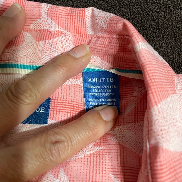 CARIBBEAN JOE ISLAND SUPPLY CO.  MEN'S SHORT SLEEVES SHIRT PINK SIZE XXL - Picture 8 of 15